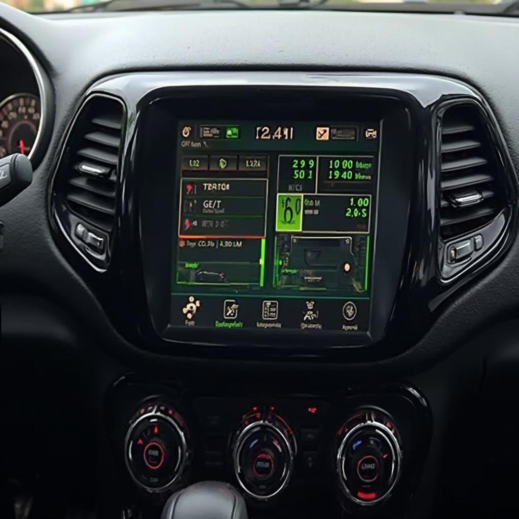 OBD2 Scanner Displaying Performance Data for a 2018 Jeep Compass