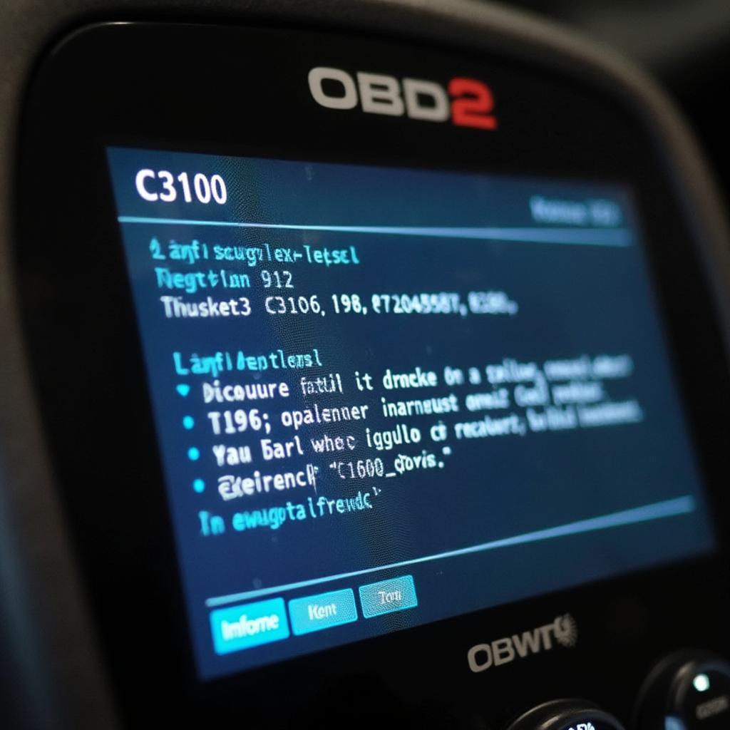 OBD2 Scanner Displaying C3100 Code