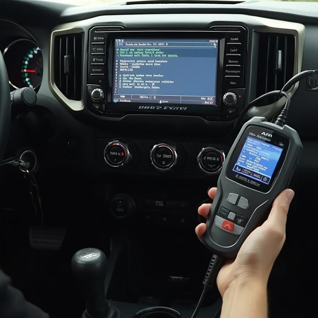 OBD2 Scanner Reading Codes on a 2012 Tacoma