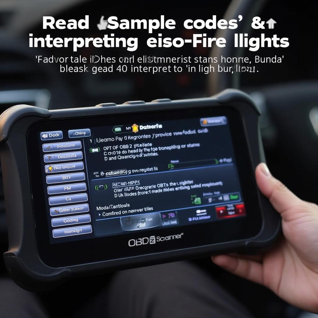 OBD2 Scanner Reading Data with Adapter