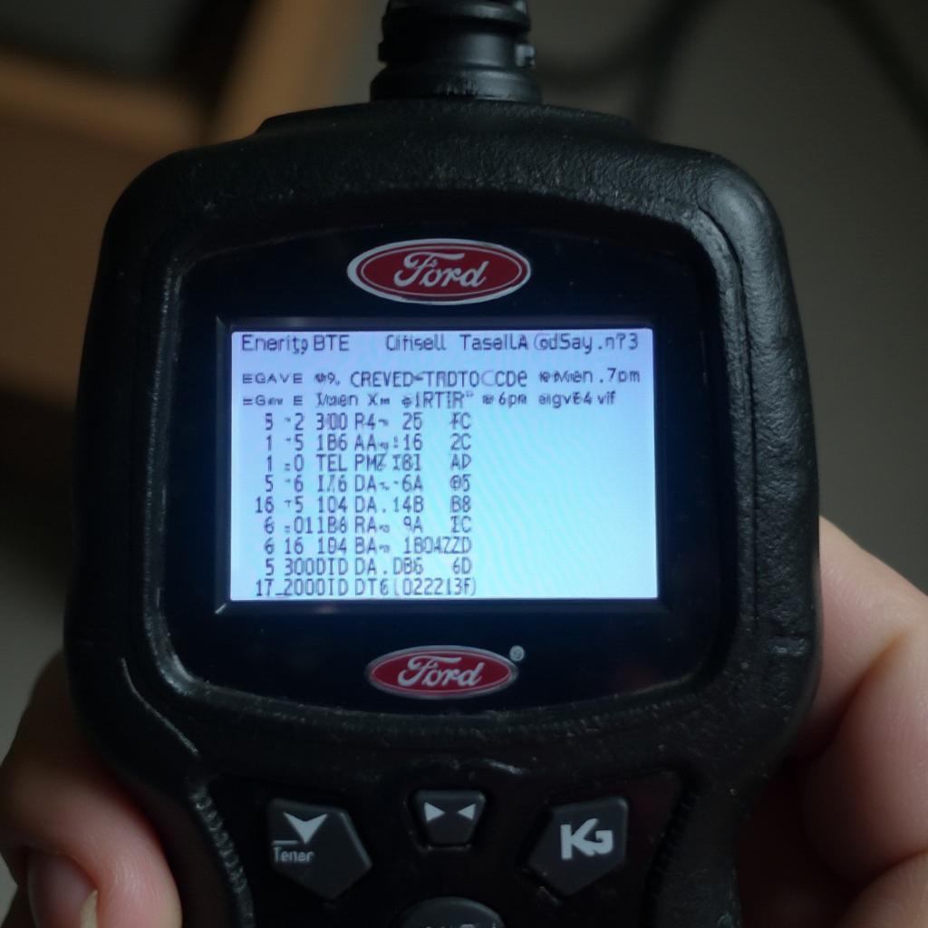 OBD2 Scanner Displaying Ford Focus 2 Codes