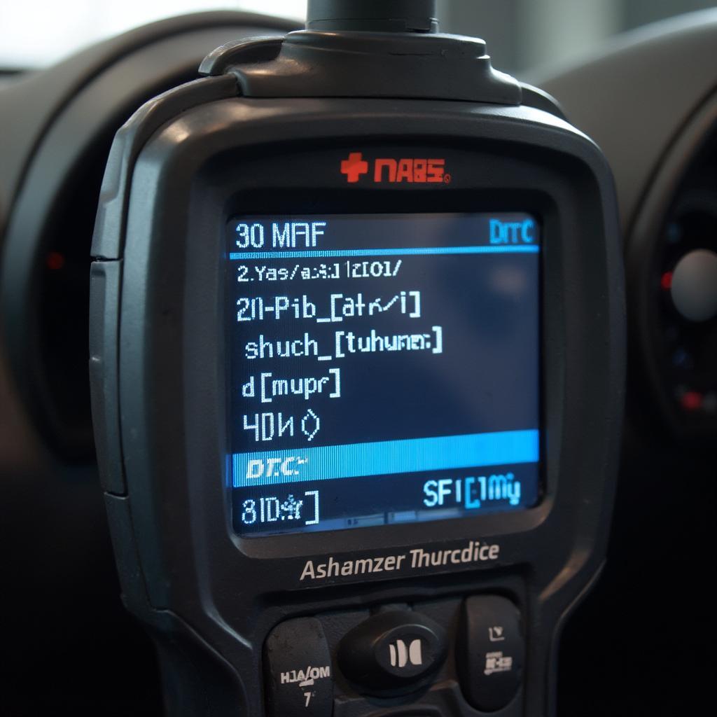 OBD2 Scanner Displaying MX6 MAF Sensor Codes