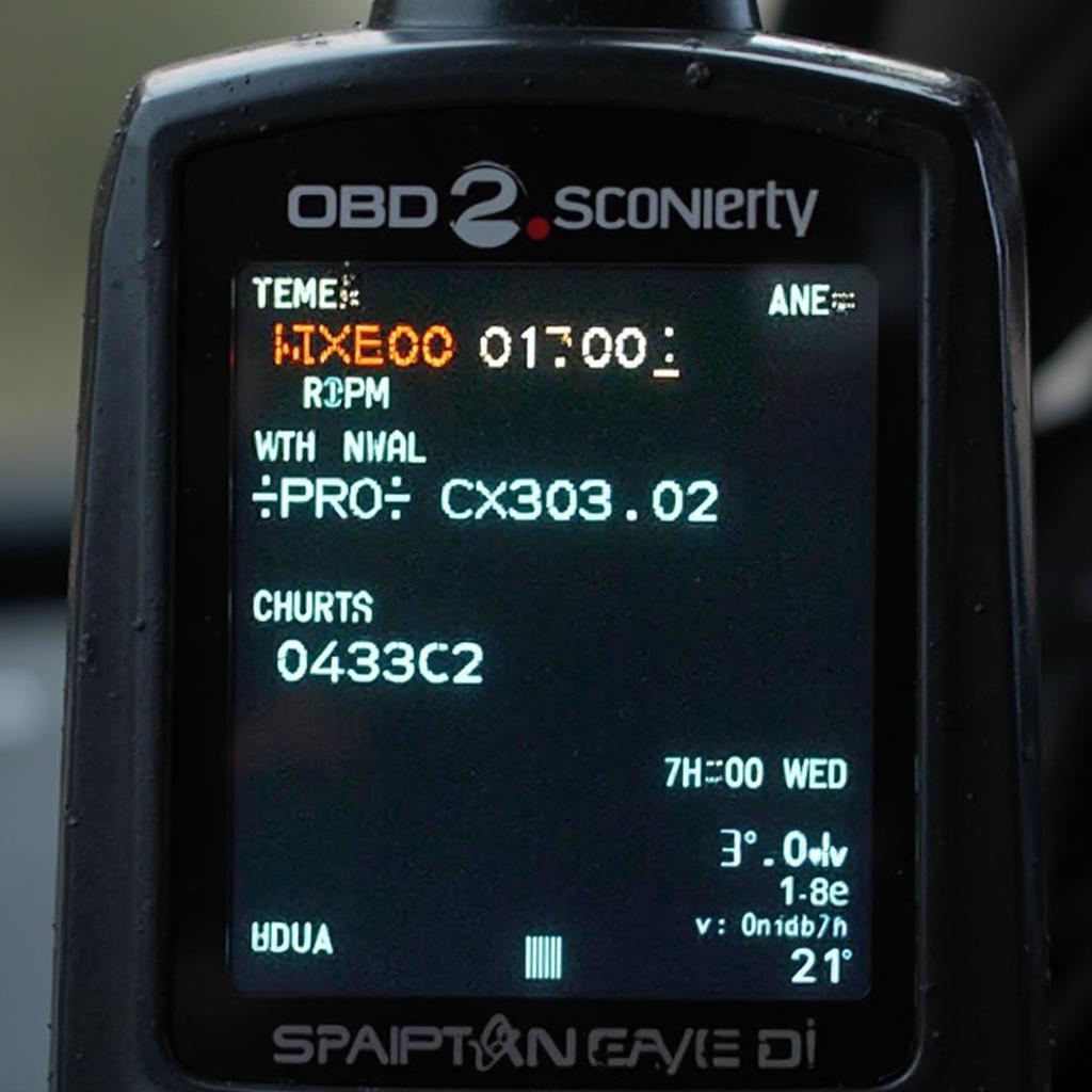 OBD2 Scanner Displaying P0300 Code