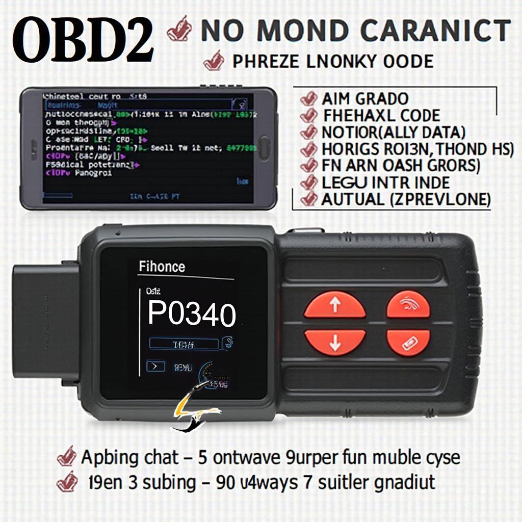 OBD2 Scanner Displaying P0340 Code