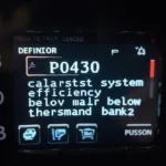 OBD2 Scanner Displaying P0430 Code