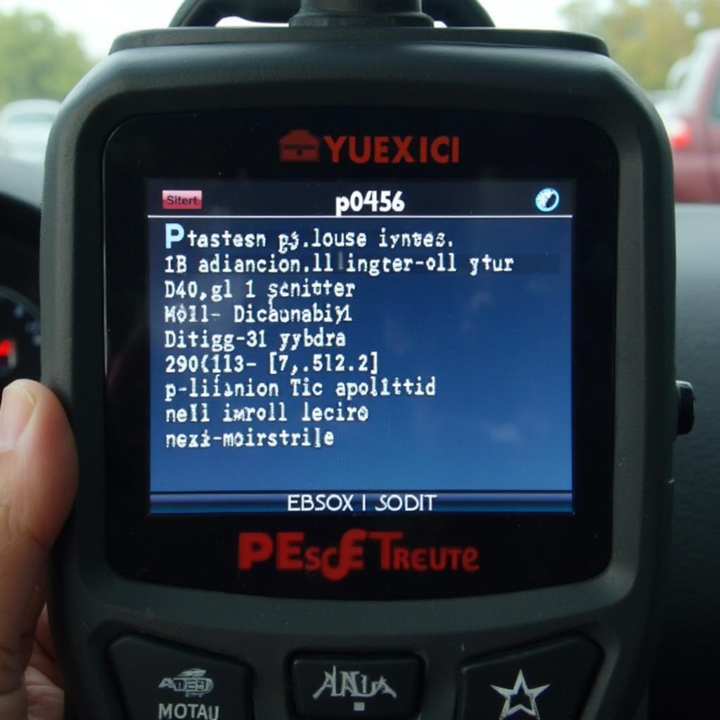 OBD2 Scanner Displaying P0456 Error Code