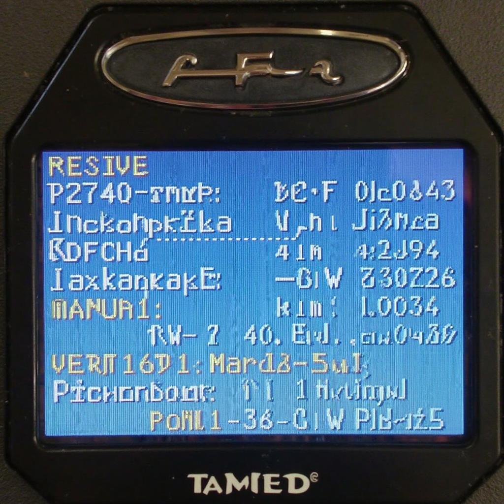 OBD2 Scanner Displaying P2740 Code on a Ford Vehicle