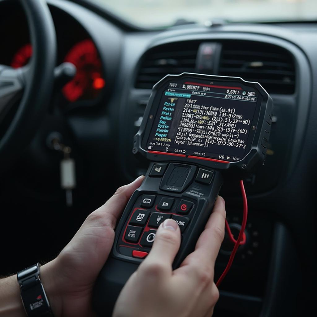 OBD2 Scanner Reading Trouble Codes