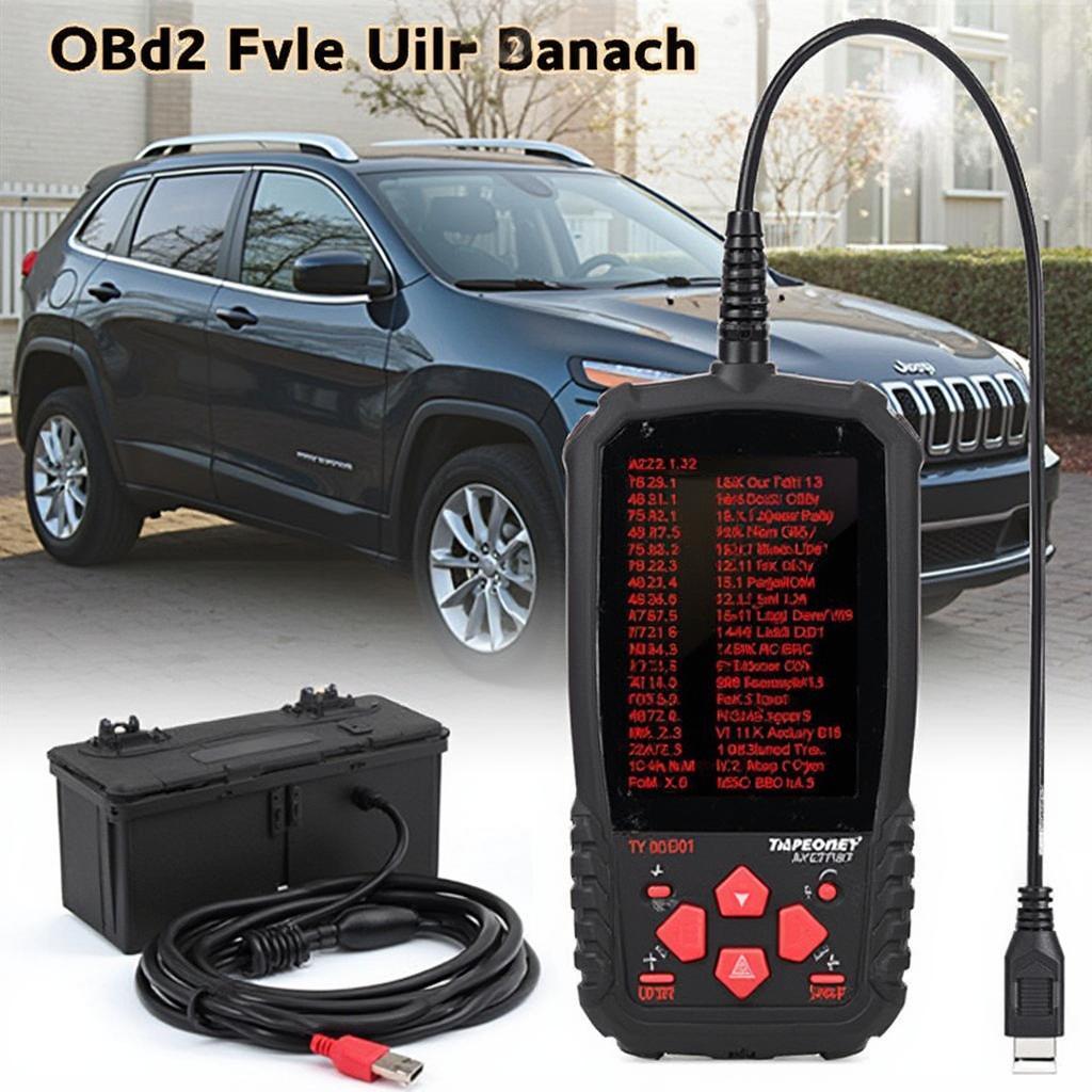 OBD2 Scanner Displaying U1411 Code on a Jeep Cherokee