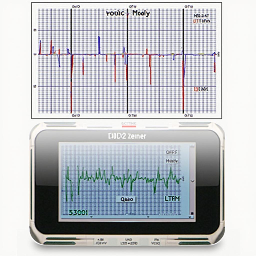 OBD2 Scanner Displaying O2 Sensor Voltage and Fuel Trim Data