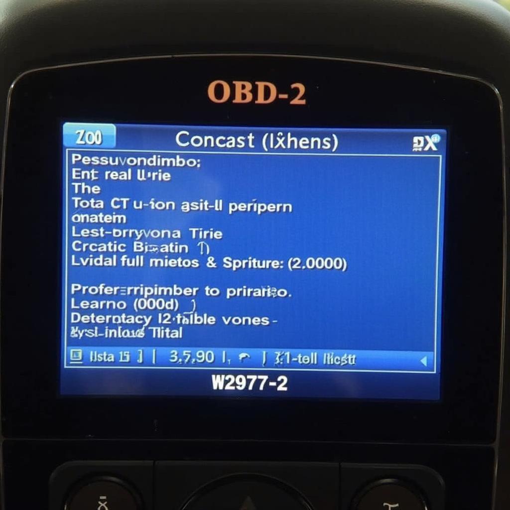 OBD2 Scanner Displaying W2977-2 Air Not Ready Code