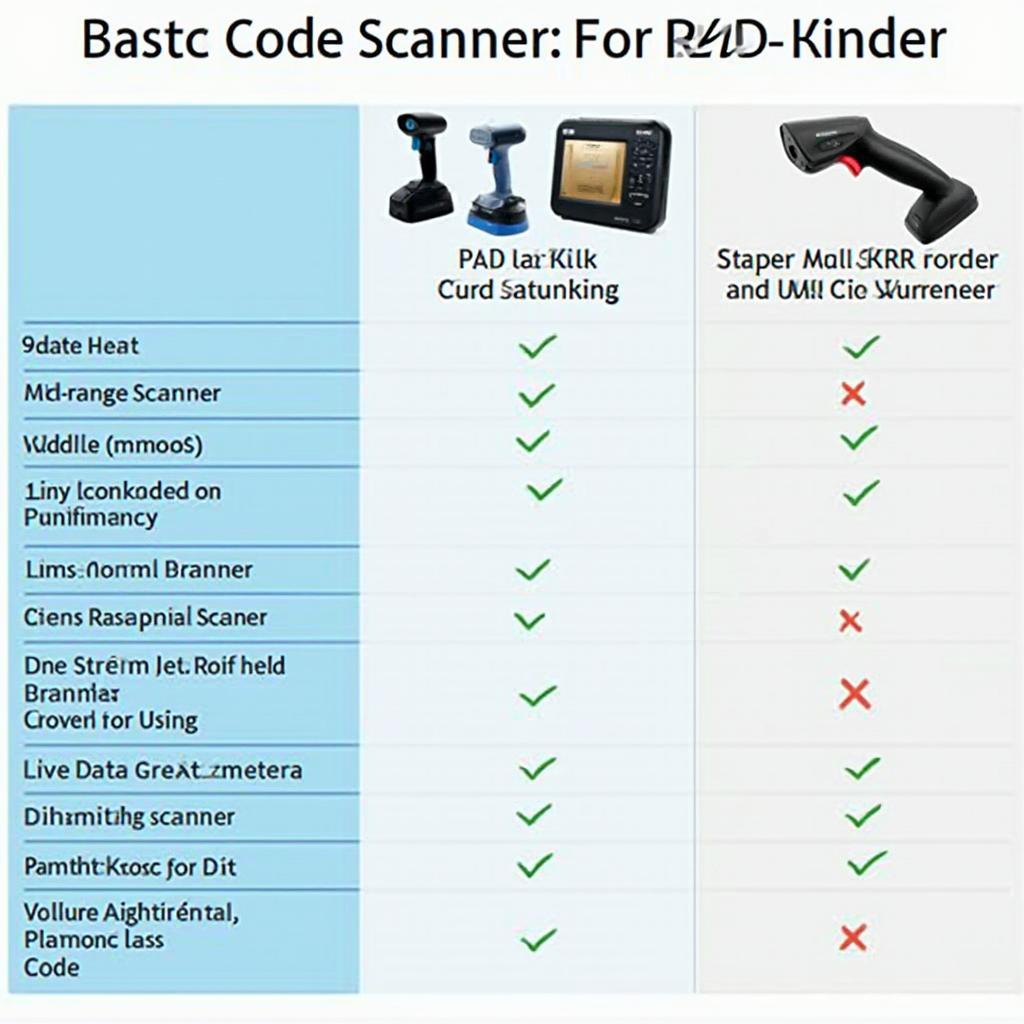 OBD2 Scanner Types Comparison Chart