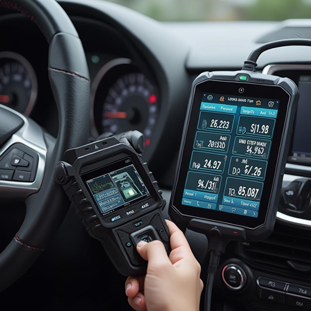 OBD2 Scanner with TPMS Displaying Tire Pressure Data