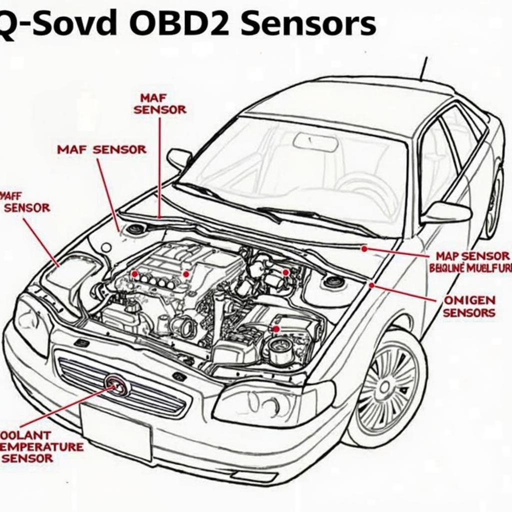 Common OBD2 Sensor Locations in a Car Engine Bay