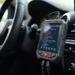 OBD2 software diagnostic tool connected to an Audi car