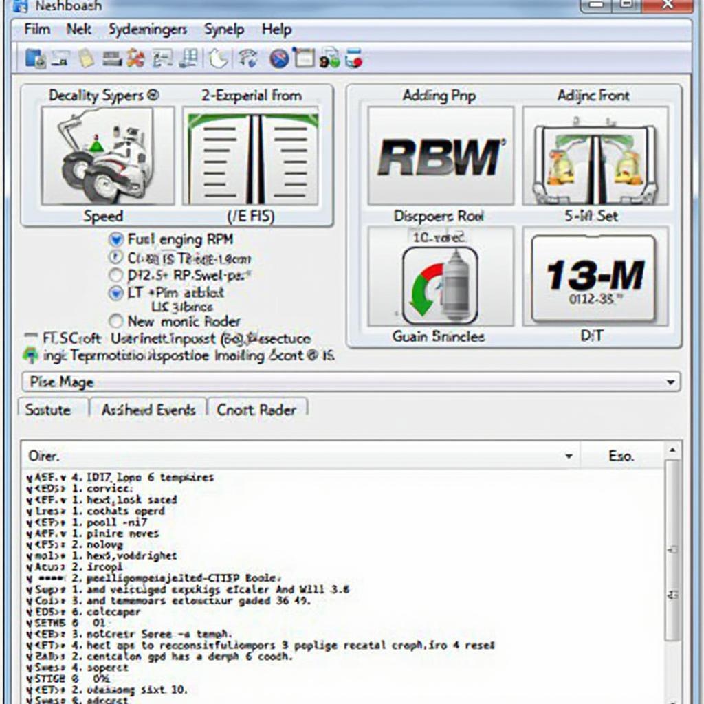 OBD2 Software Dashboard Displaying Vehicle Data