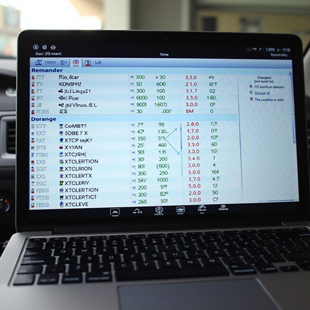 OBD2 software dashboard displaying car data