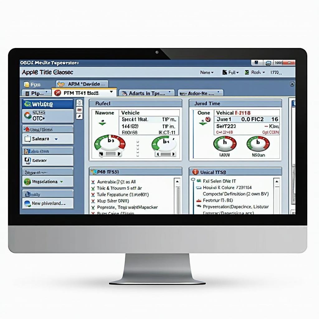 OBD2 software dashboard display showing various vehicle parameters.