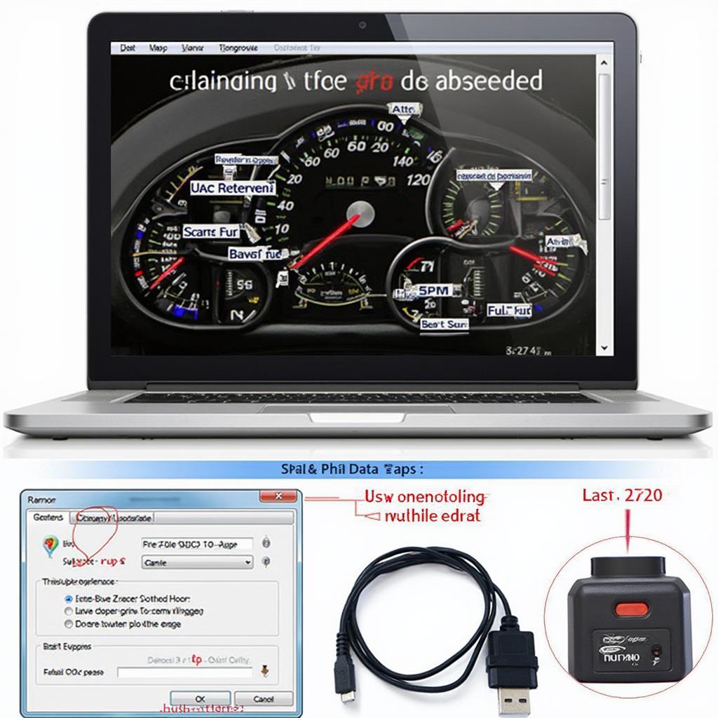 OBD2 Software Dashboard on Windows Laptop