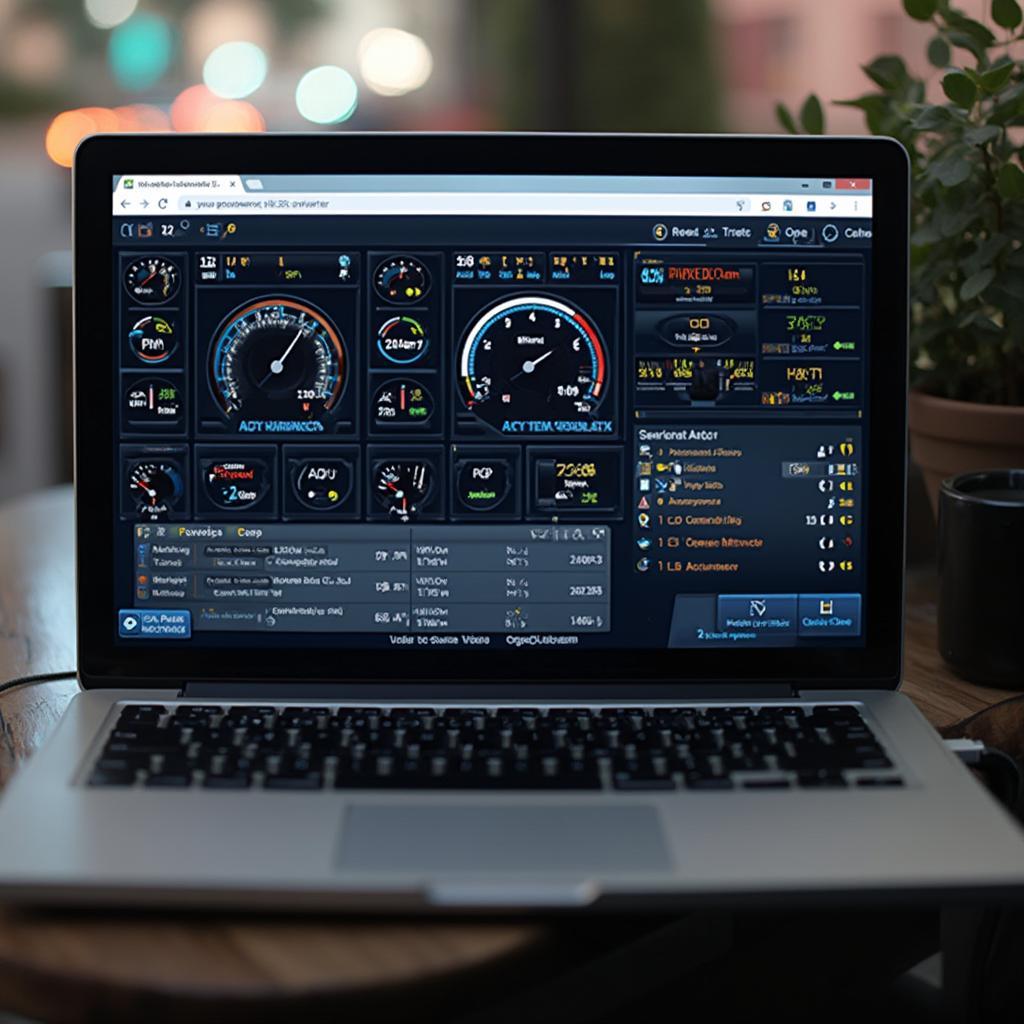 OBD2 Software Dashboard on Windows Laptop