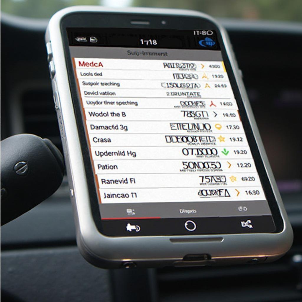 OBD2 software displaying car diagnostics on a smartphone