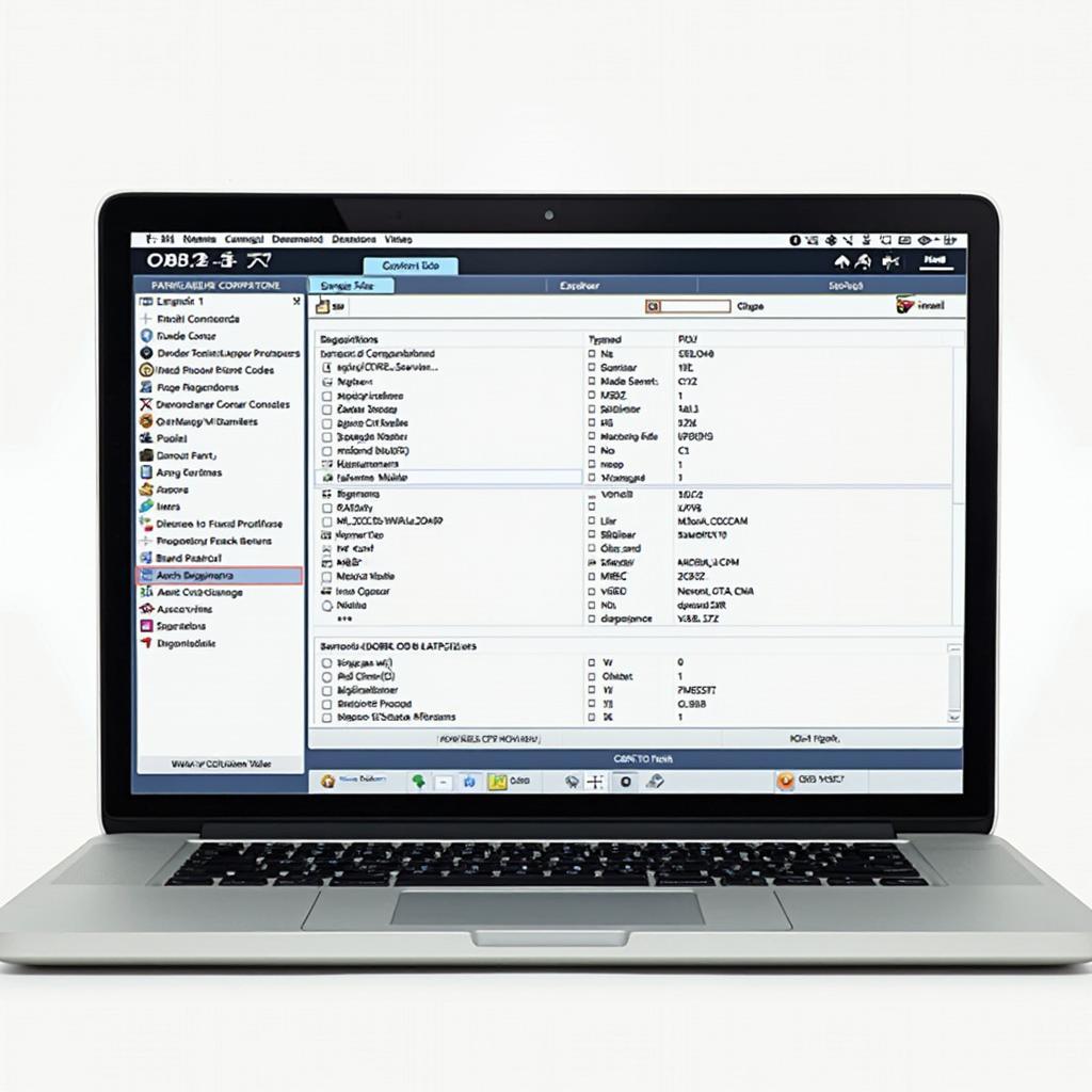 OBD2 Software Displaying Diagnostic Trouble Codes