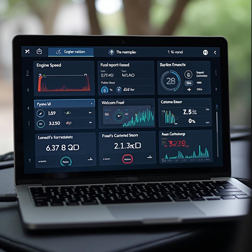 OBD2 Software Interface Displaying Data