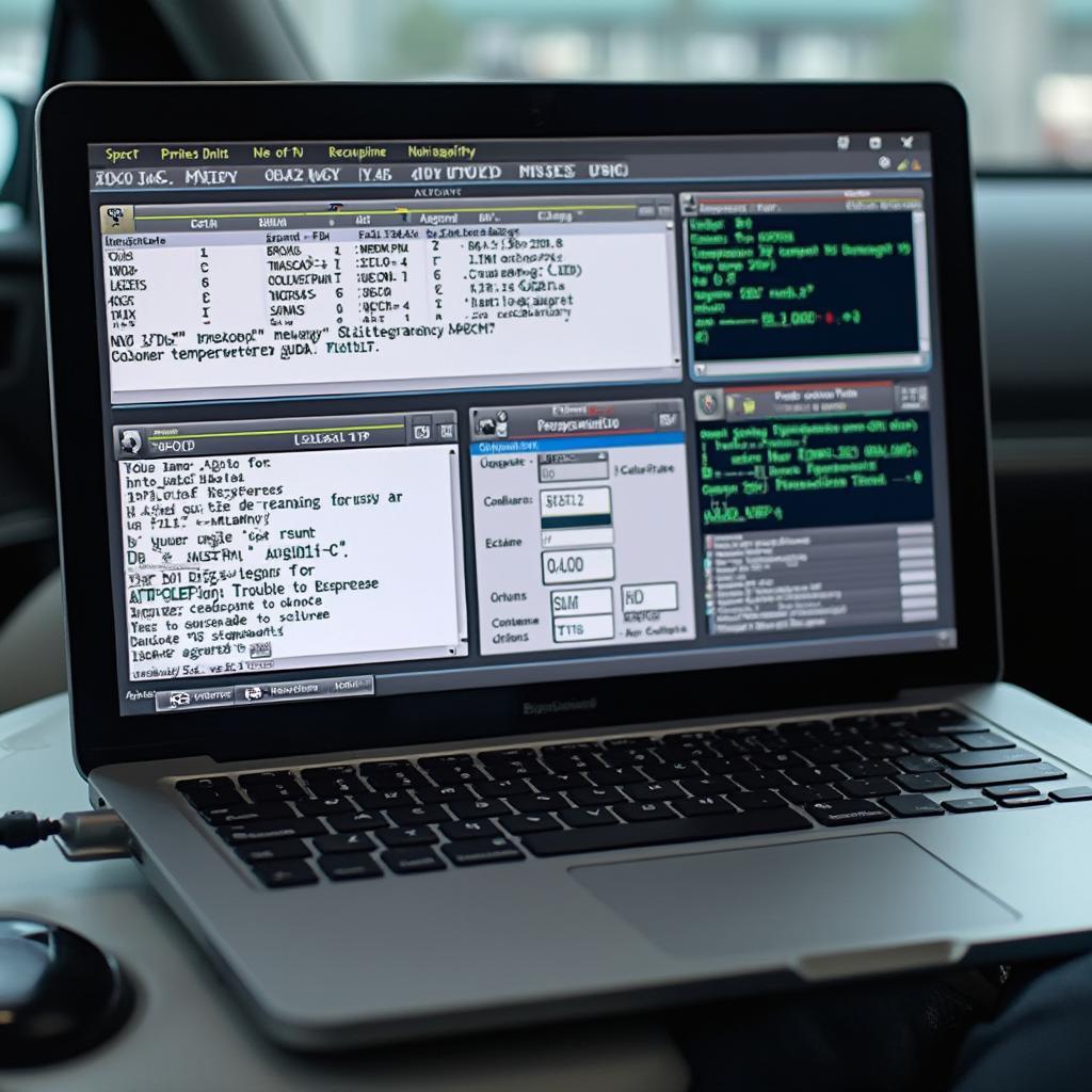 OBD2 Software Interface Displayed on a Laptop Screen