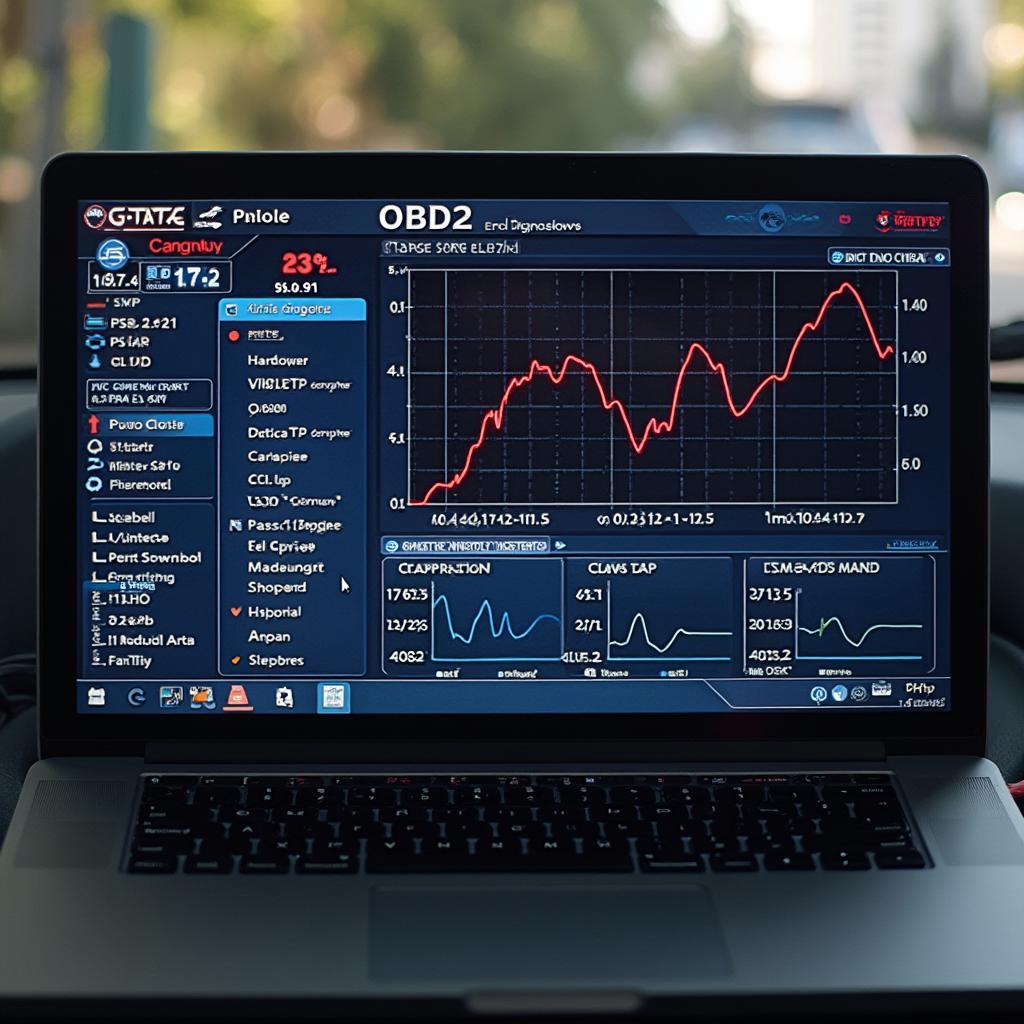 OBD2 Software Interface on Laptop