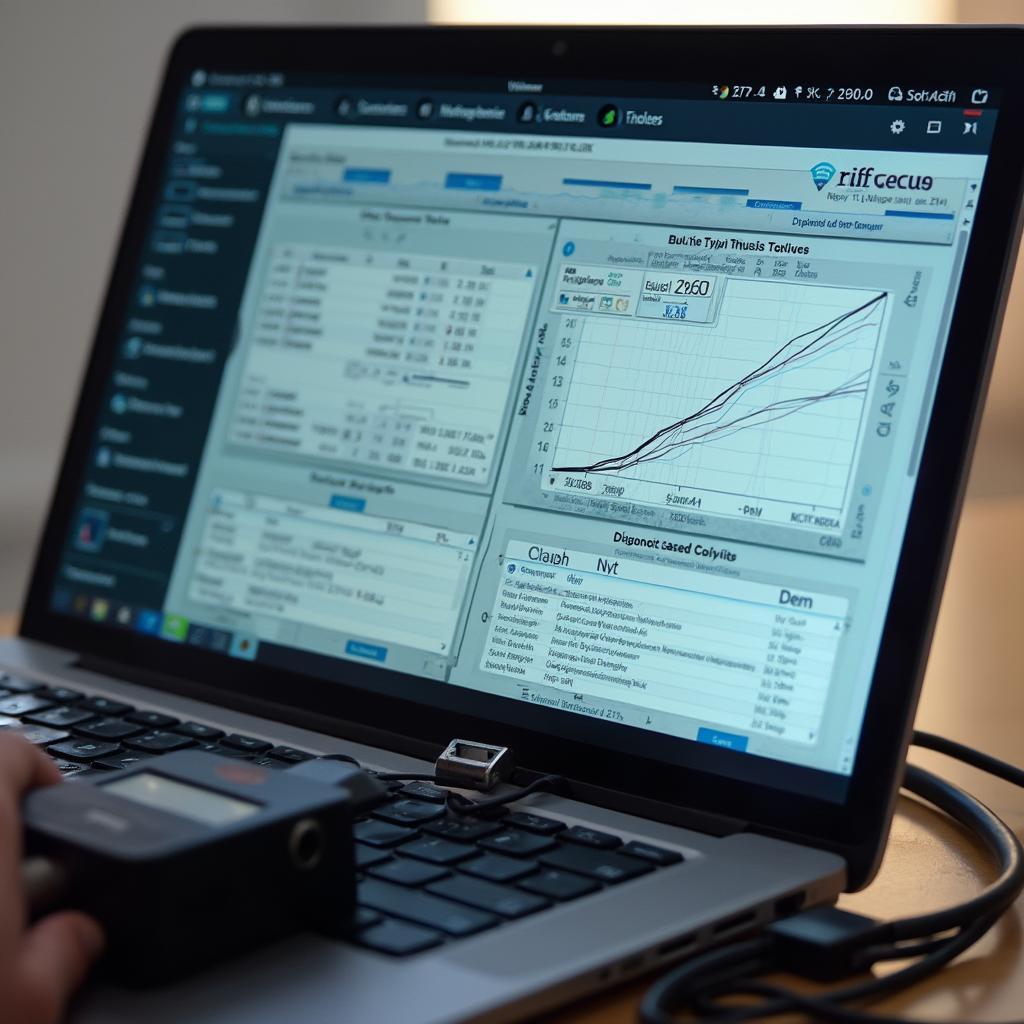 OBD2 Software Interface on Laptop Screen