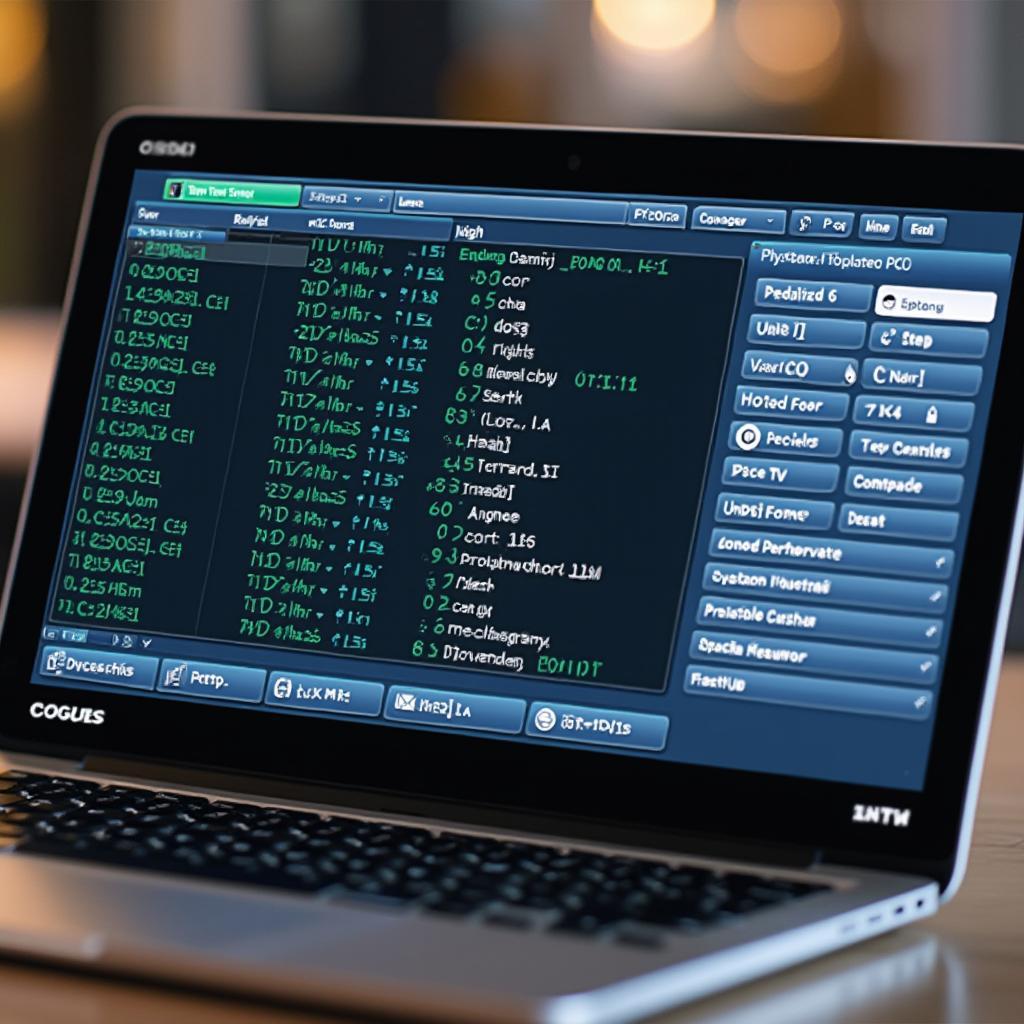 OBD2 software interface displayed on a laptop screen