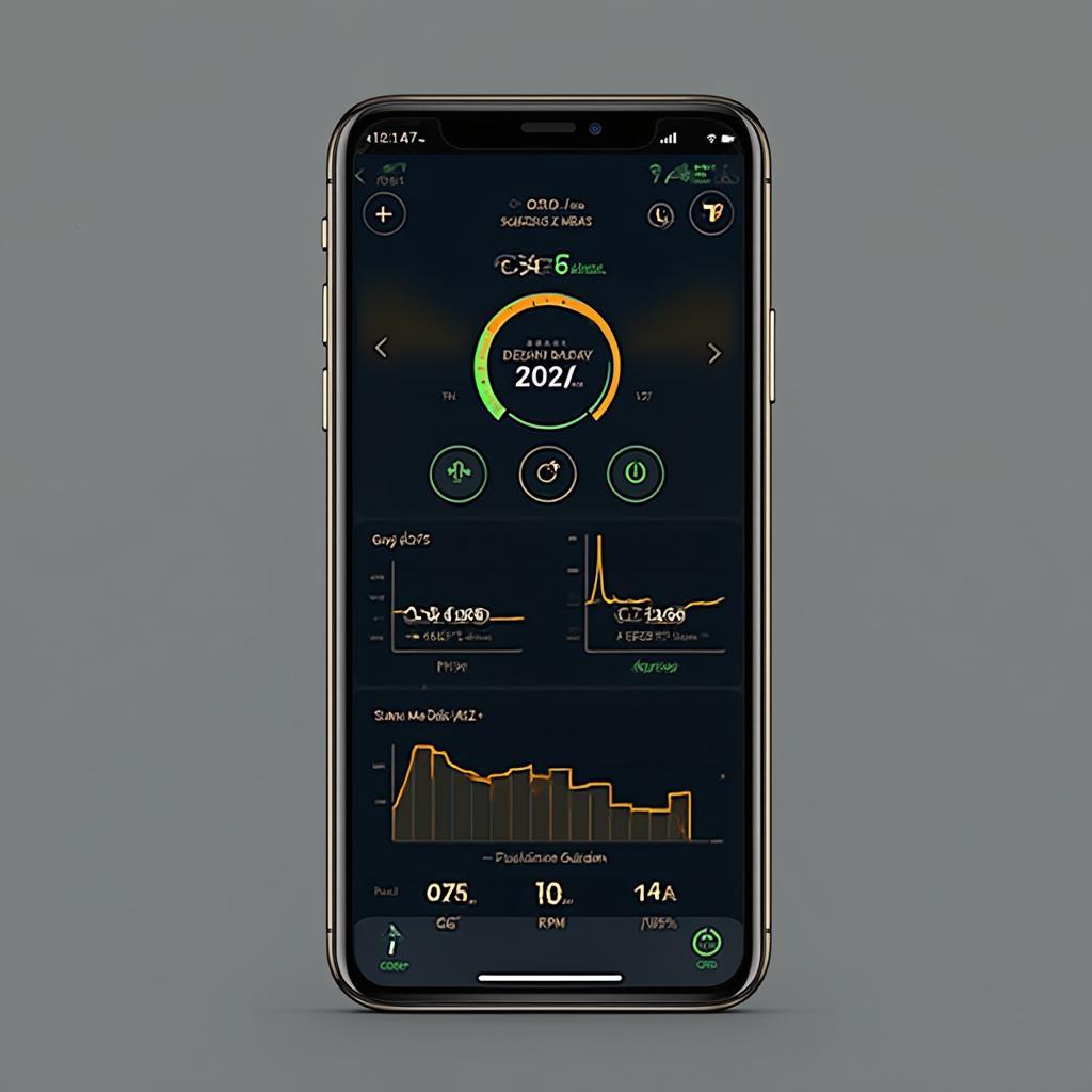 Smartphone displaying OBD2 software interface