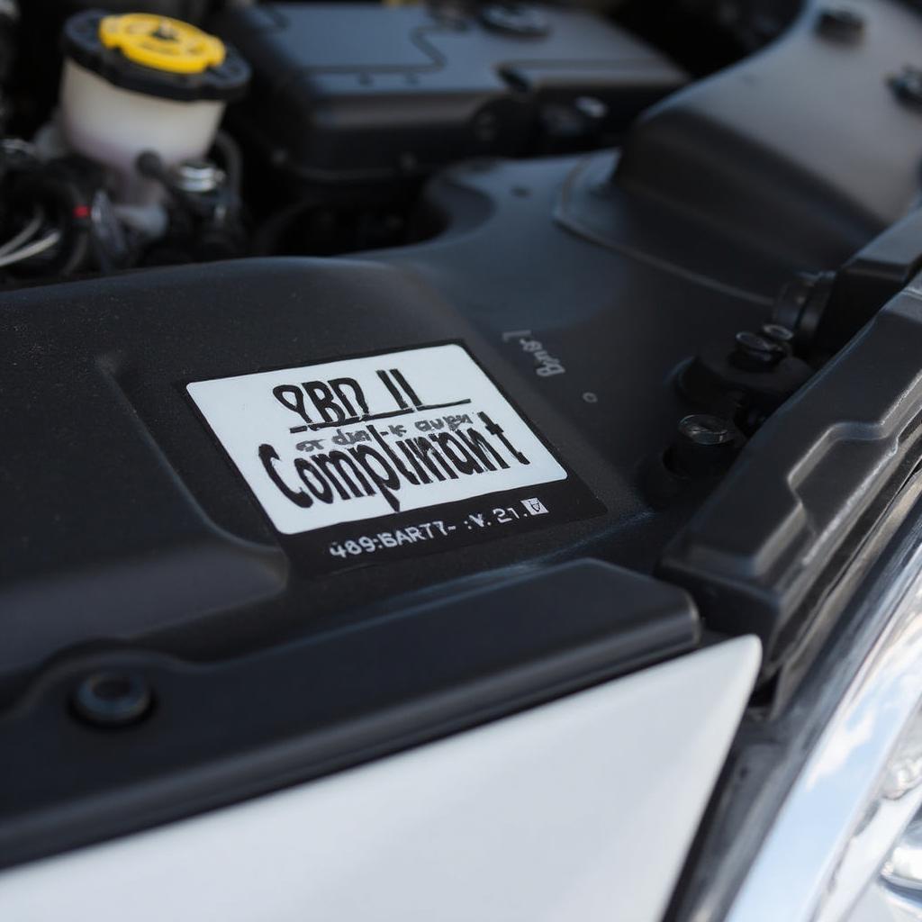 OBD2 Sticker Under the Hood