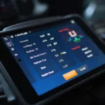 OBD2 Tablet Software Interface Displaying Diagnostic Data