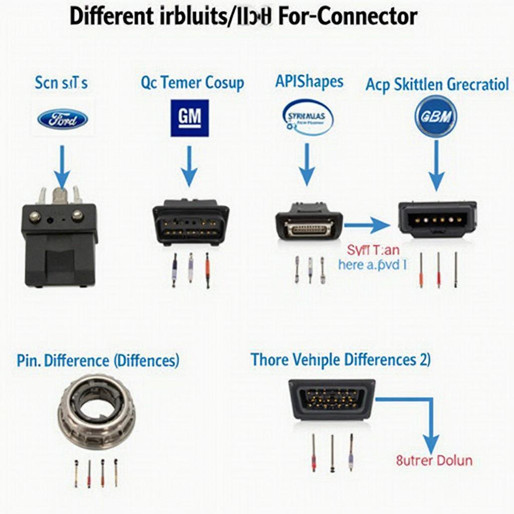 Different OBD2 to OBD1 Connector Types