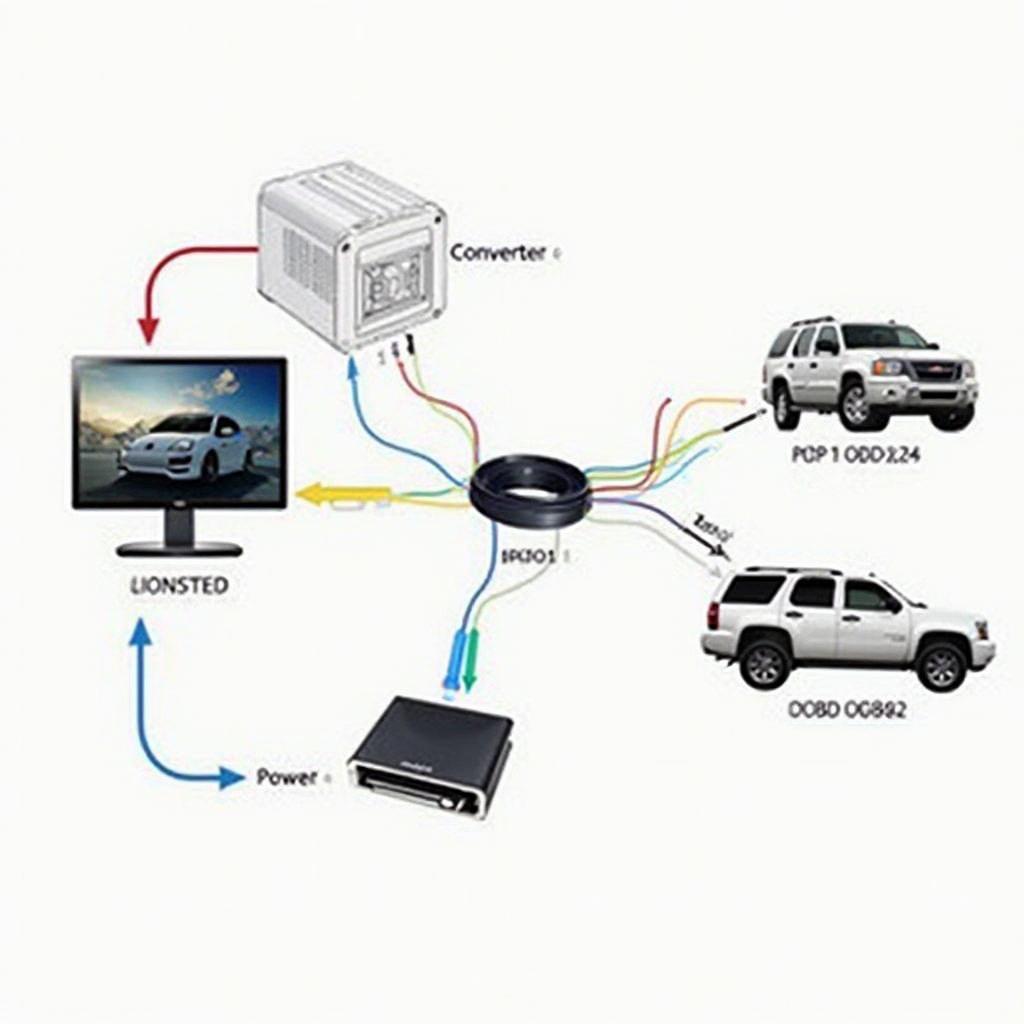 OBD2 to OBD1 Converter Connection Diagram