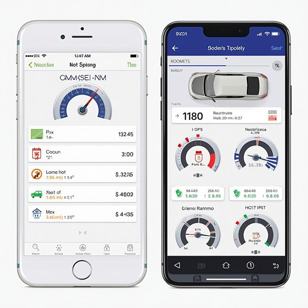 OBD2 Tracker App Interface Showing Vehicle Data