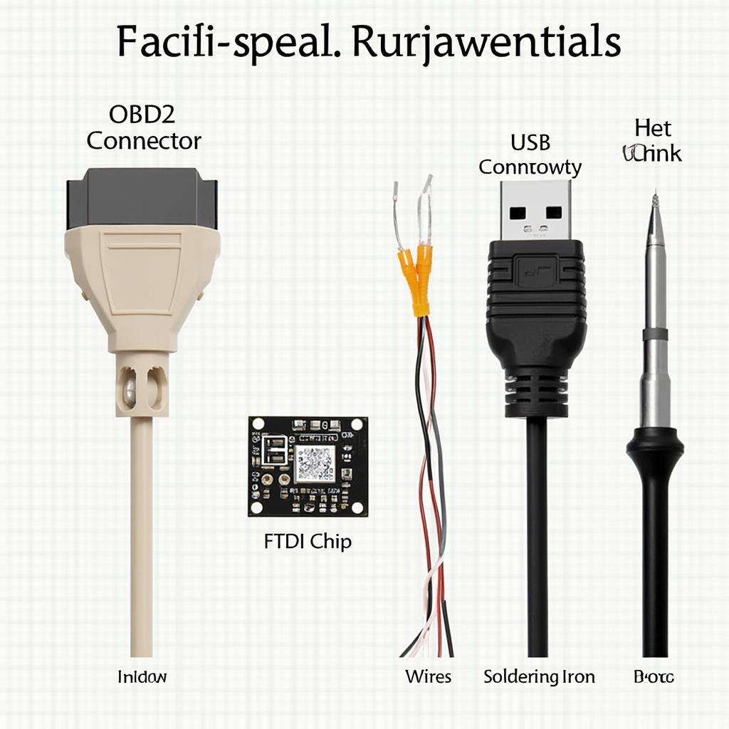 OBD2 to USB Cable Components