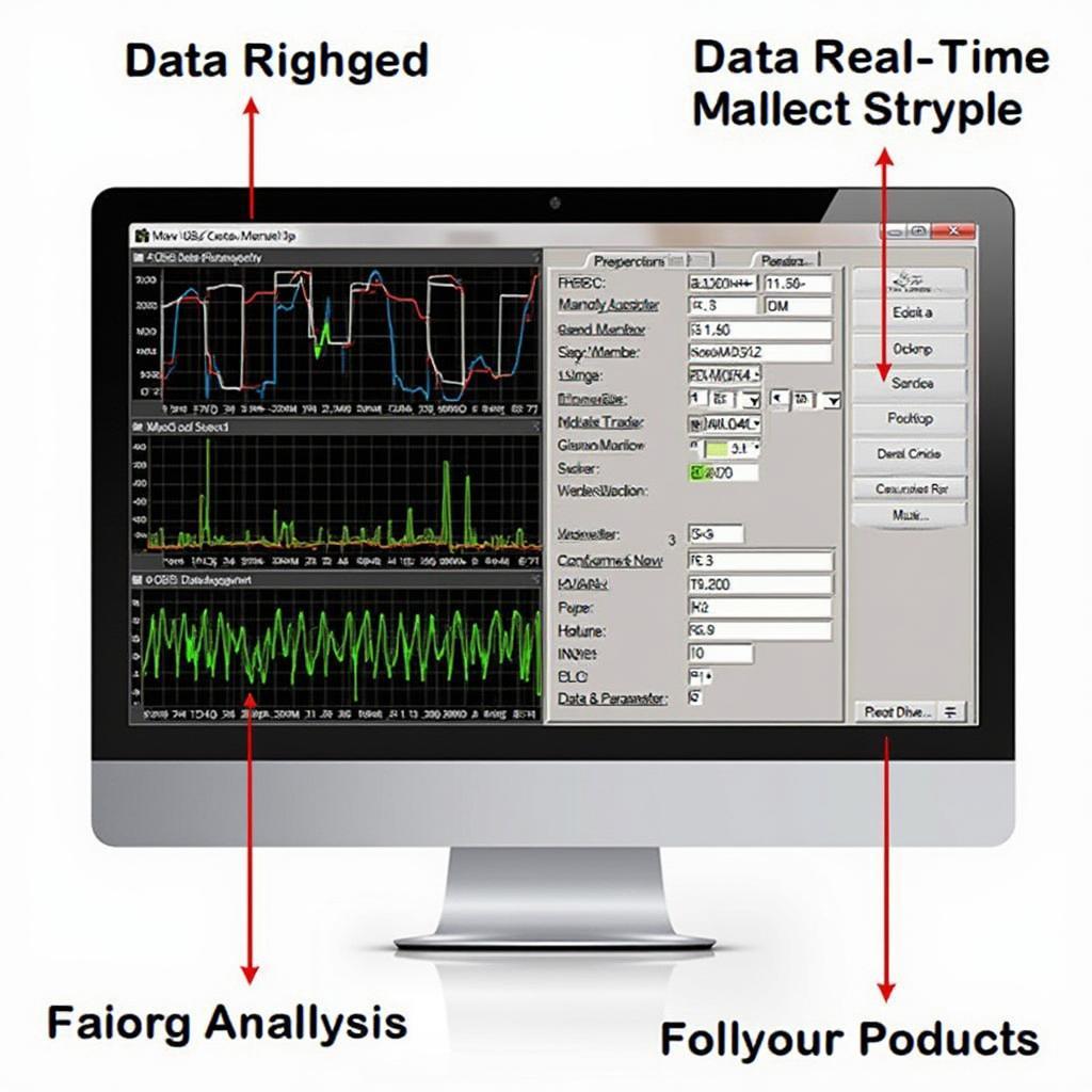 OBD2 USB Data Logger Software Interface Showing Real-Time Data and Graphs