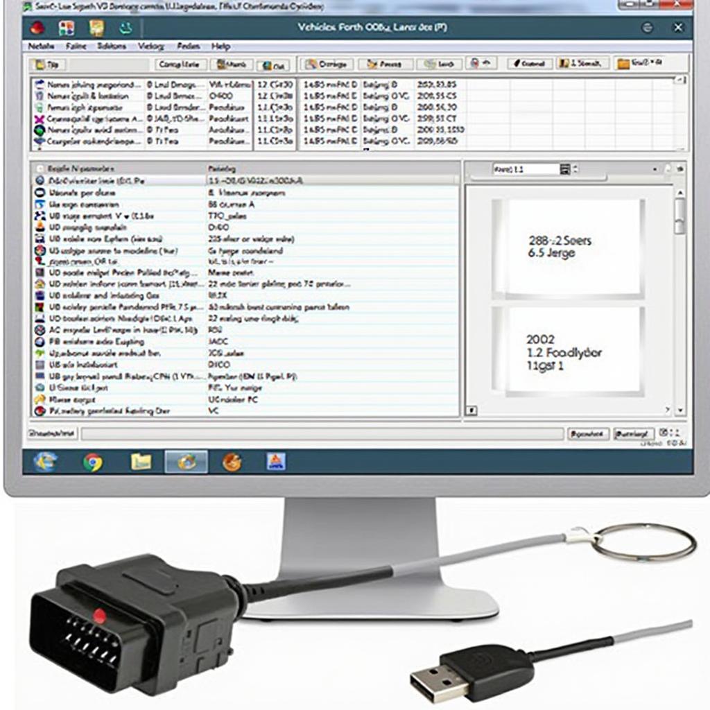 OBD2 Software Interface Displaying Vehicle Data