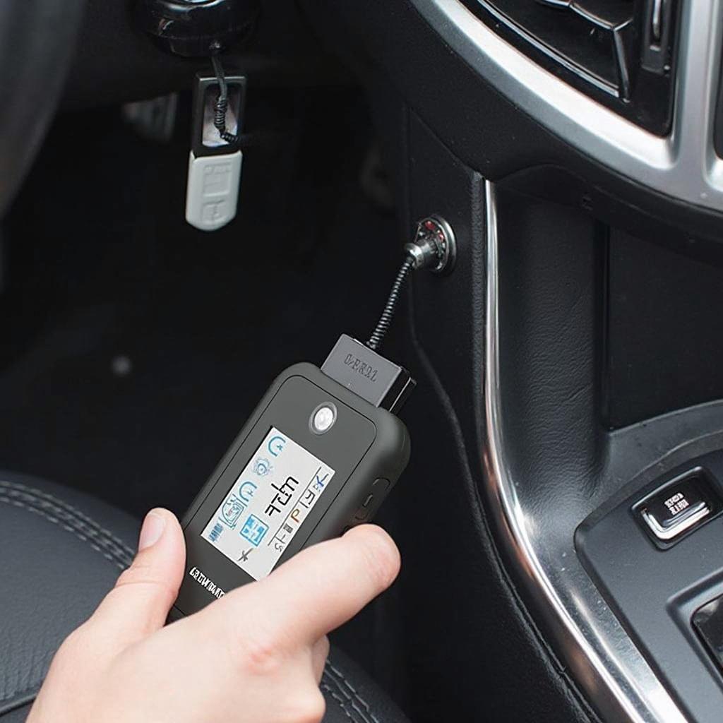 OBD2 USB Scan Tool Connected to Car