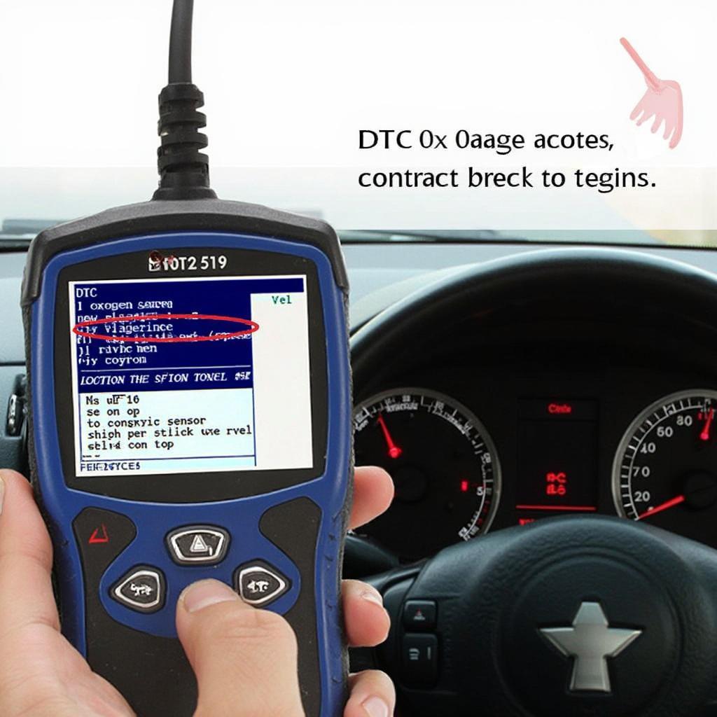 OBD2 V519 Scanner Displaying Diagnostic Codes