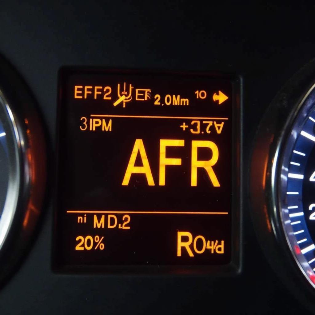 OBD2 Wideband Display Showing AFR Readings