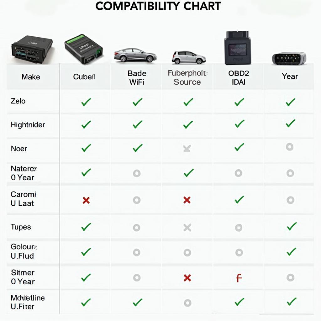 OBD2 WiFi Adapter Compatibility Chart