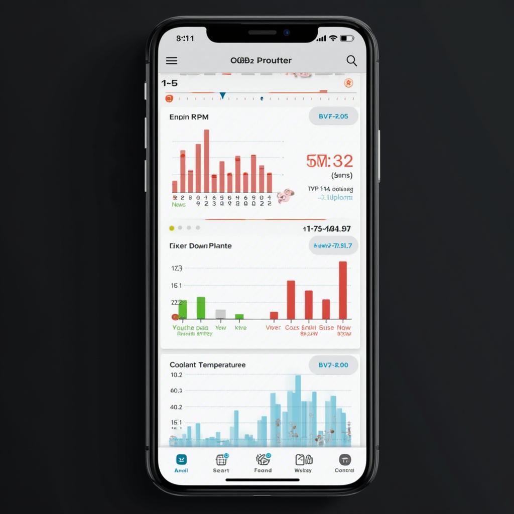 OBD2 Wifi App Interface on iPhone