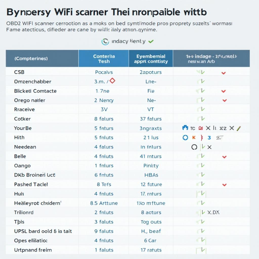 OBD2 WiFi Scanner Compatibility Chart