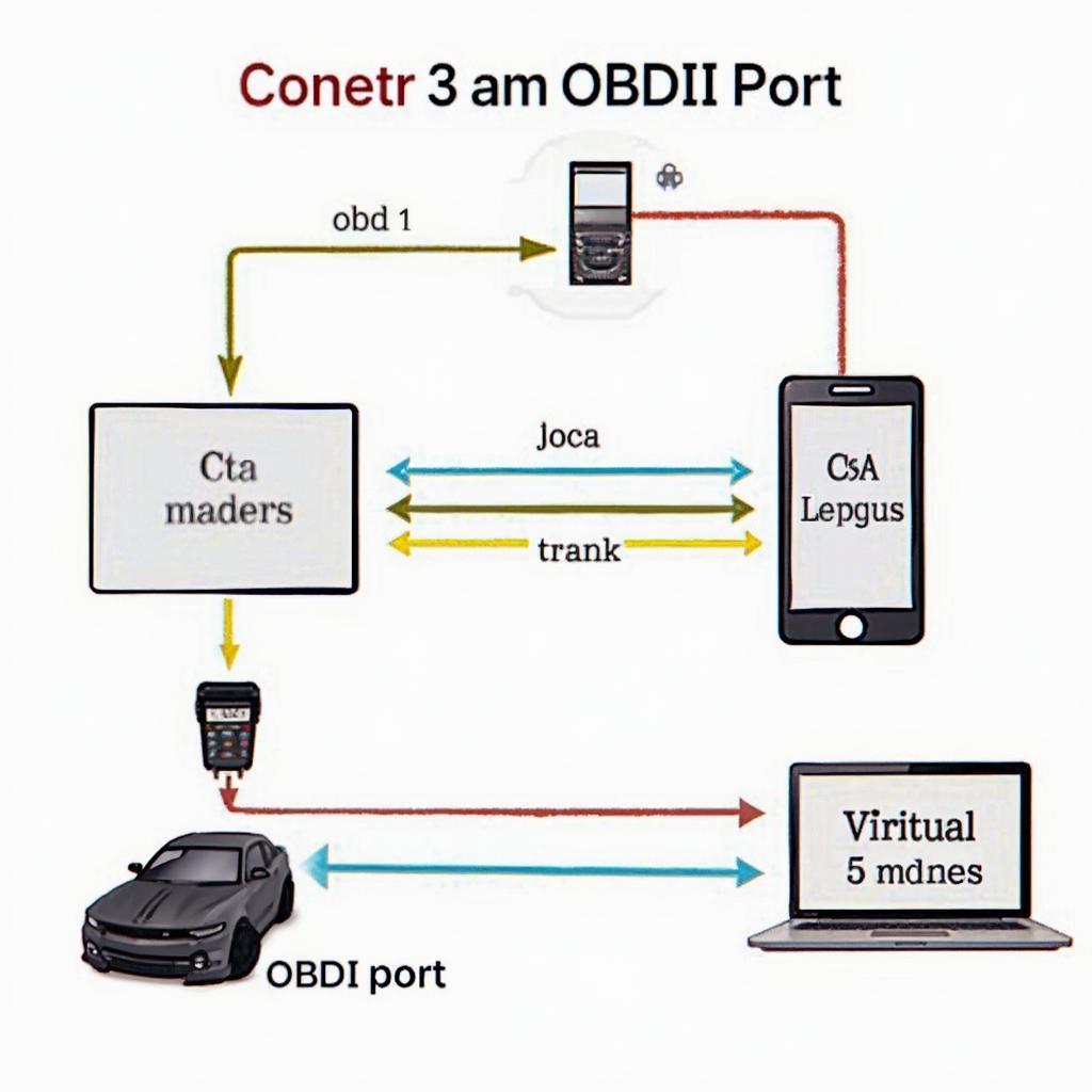 OBDII, OBD2, and ELM327 Connection Diagram