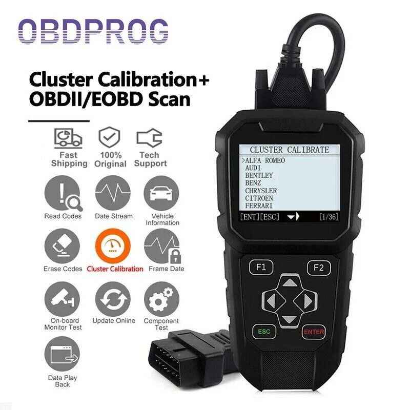 OBDPROG MT401 Cluster Calibration OBD2 Tool Scanner Correction Odometer Miles