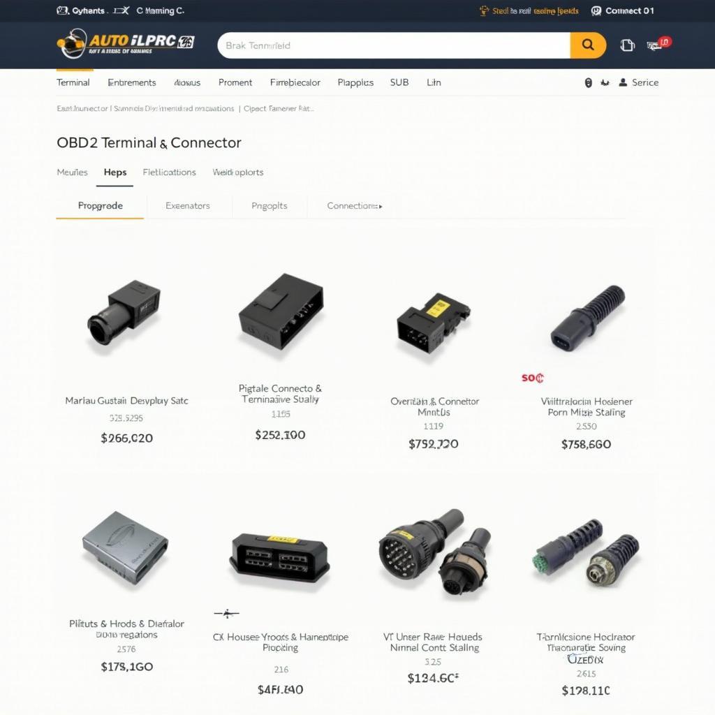 Online Auto Parts Store Displaying OBD2 Terminals