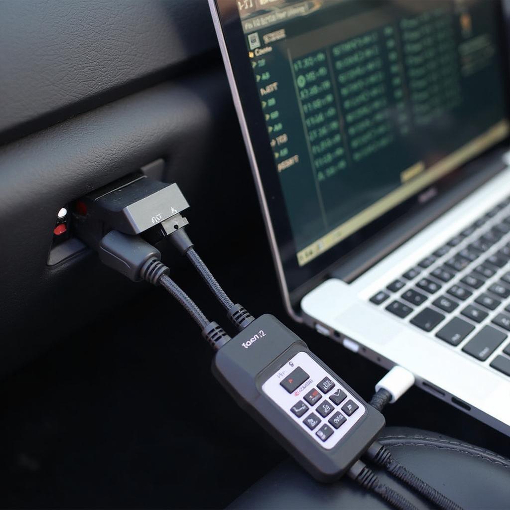 Online OBD2 Diagnostic Interface Connected to Car